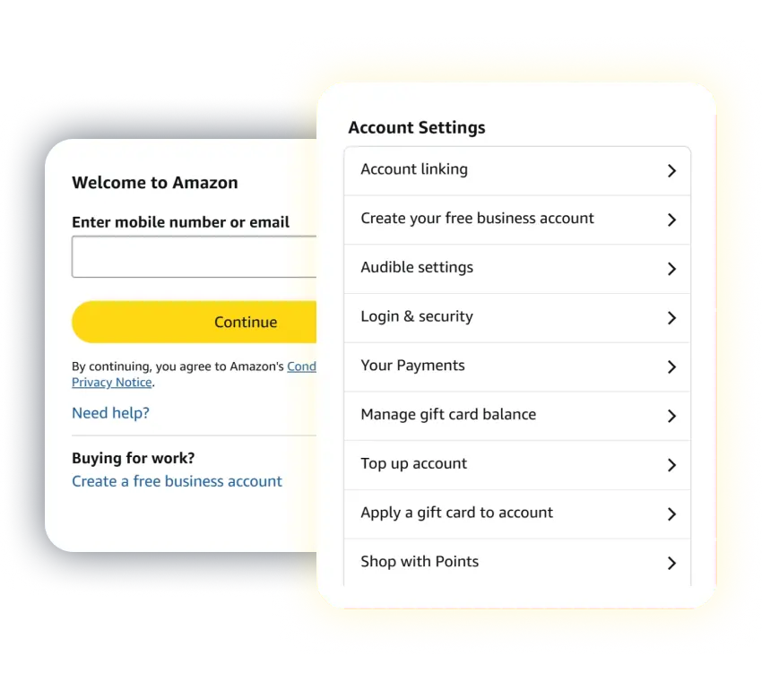 Amazon रिडीम पृष्ठ पर जाएं