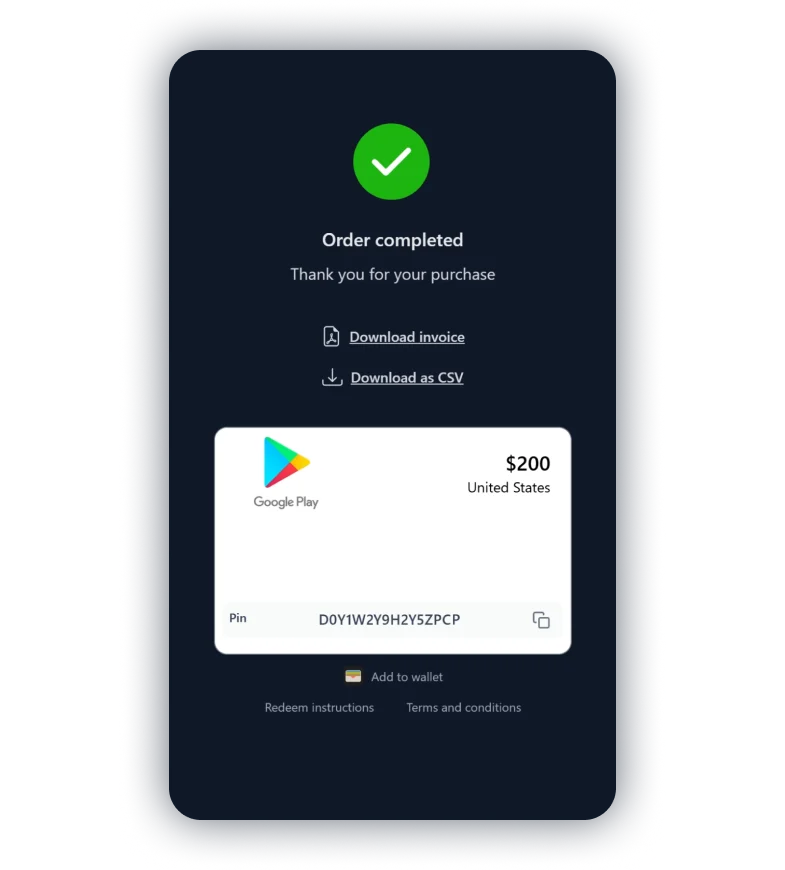 领取并激活您的礼品卡
