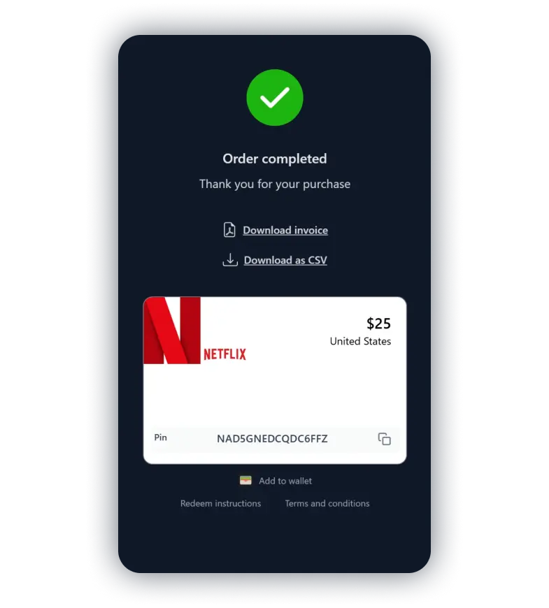 उपहार कार्ड कोड कॉपी करें