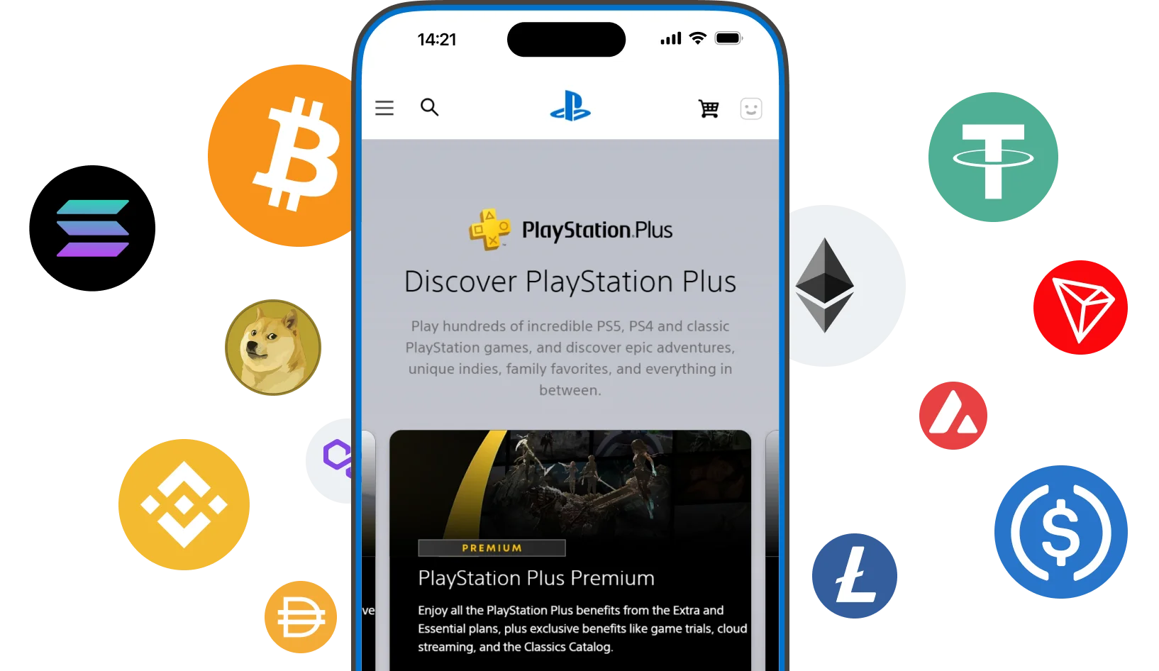 Compre cartão-presente da PlayStation com cripto