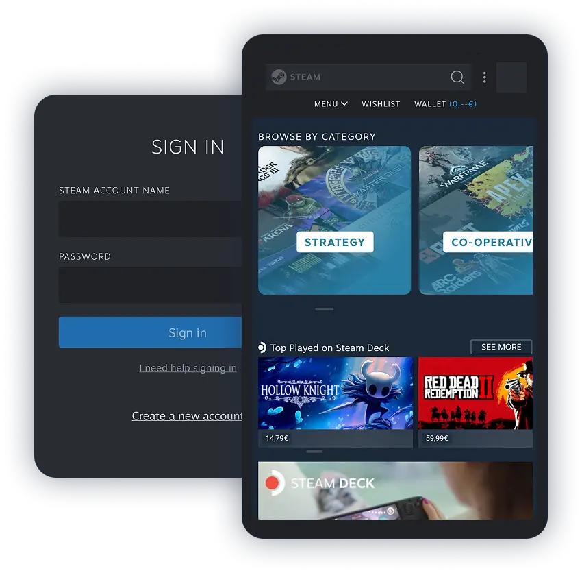 打开Steam应用并进入您的钱包
